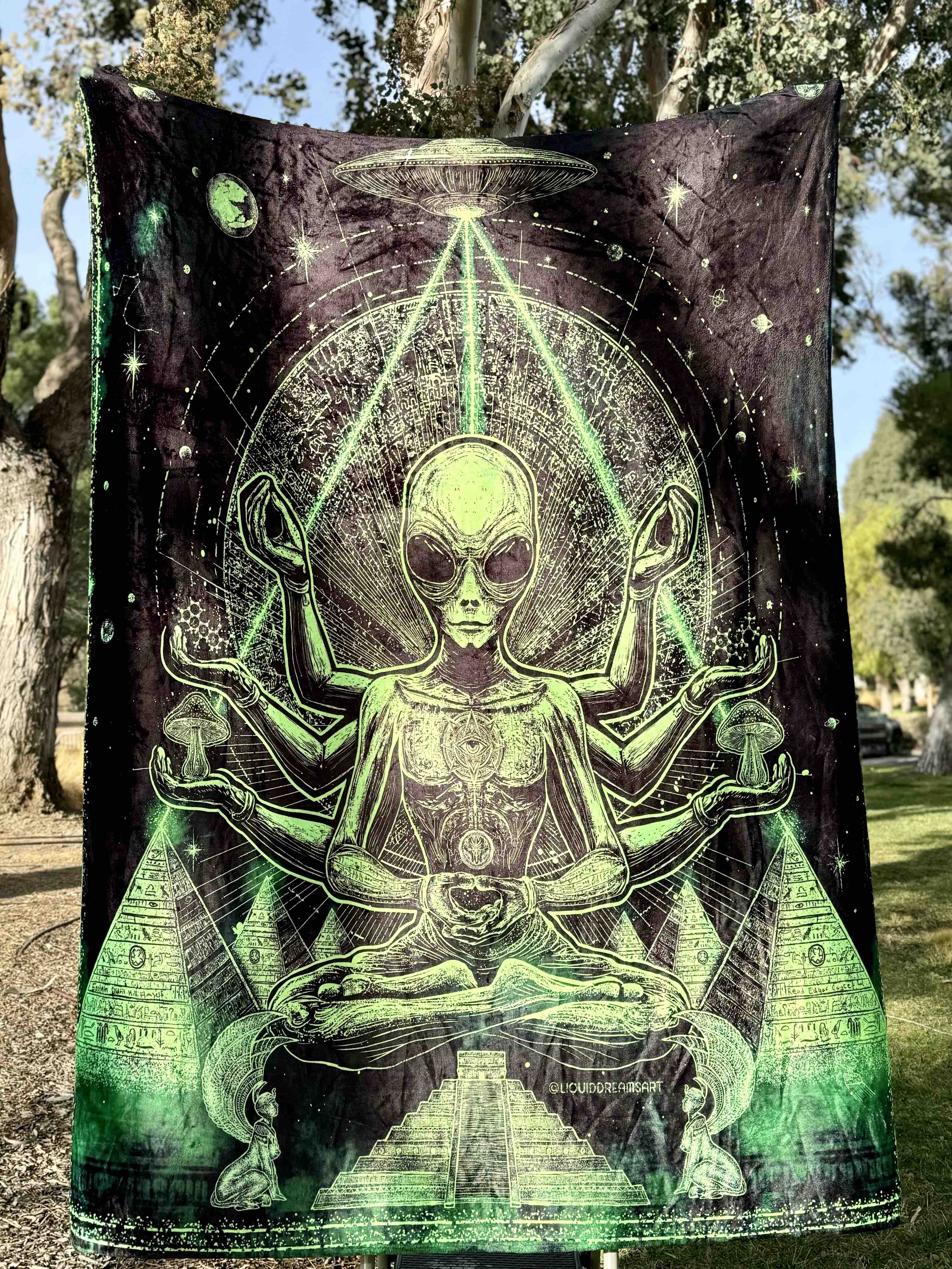 Alien Aura ╳ Wildcat UV Reactive Double Sided Blanket