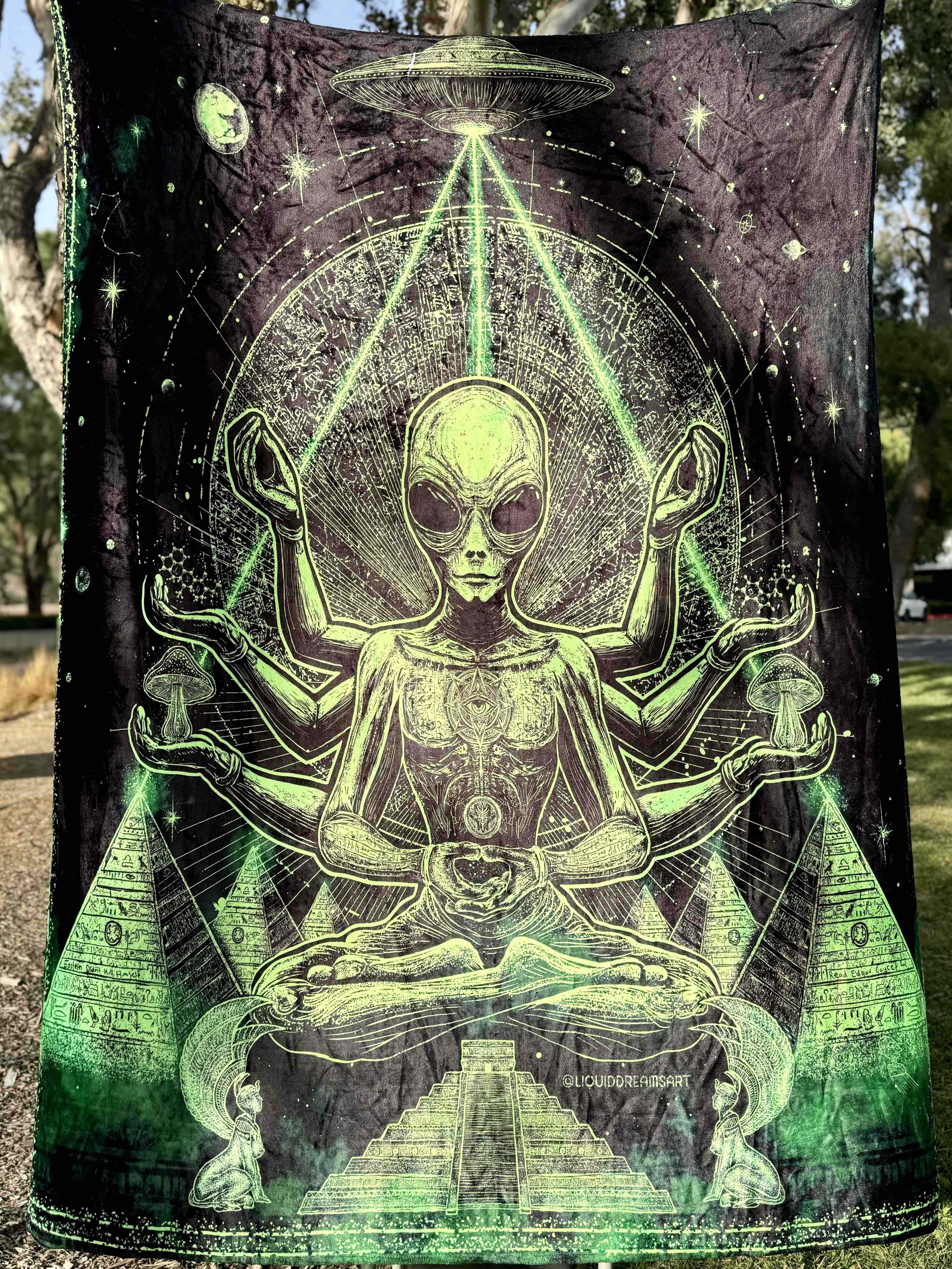 Alien Aura ╳ Wildcat UV Reactive Double Sided Blanket