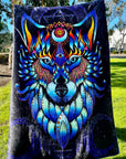 UV Reactive Wolf and Kaleidodope Double Sided Blanket
