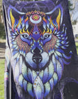 UV Reactive Wolf and Kaleidodope Double Sided Blanket