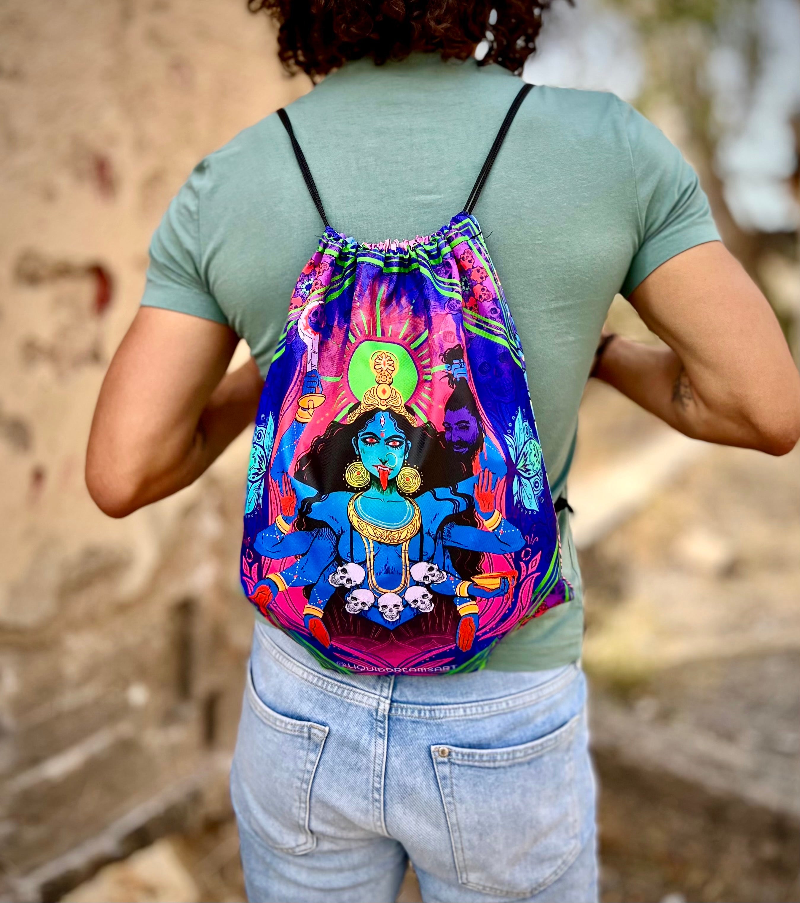 Kali and Hamsa Doublesided UV Backpack