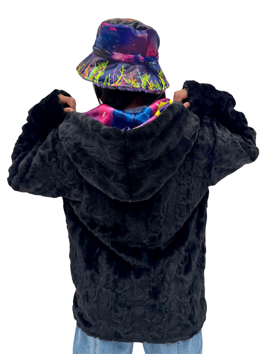 Zodiac Dreams ♋️ Cancer Reversible Faux Fur Jacket
