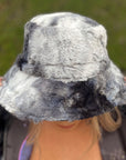 Gray Marble Wolf Bucket Hat
