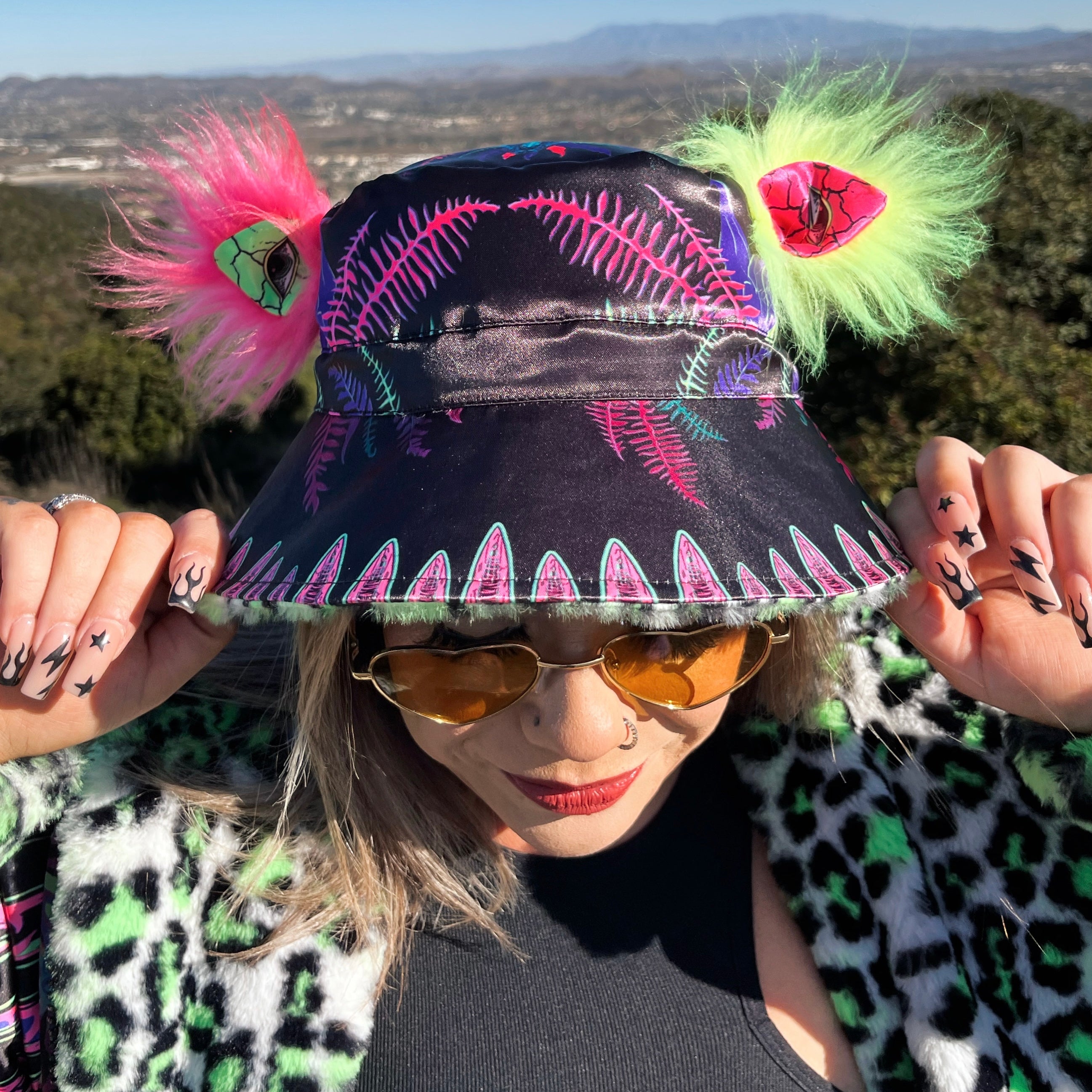 Neon Leopard LSD Bucket Hat