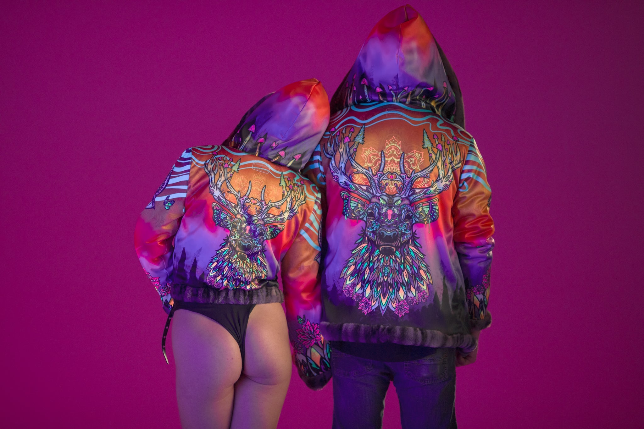 Forest Spirit Reversible Faux Fur Jacket