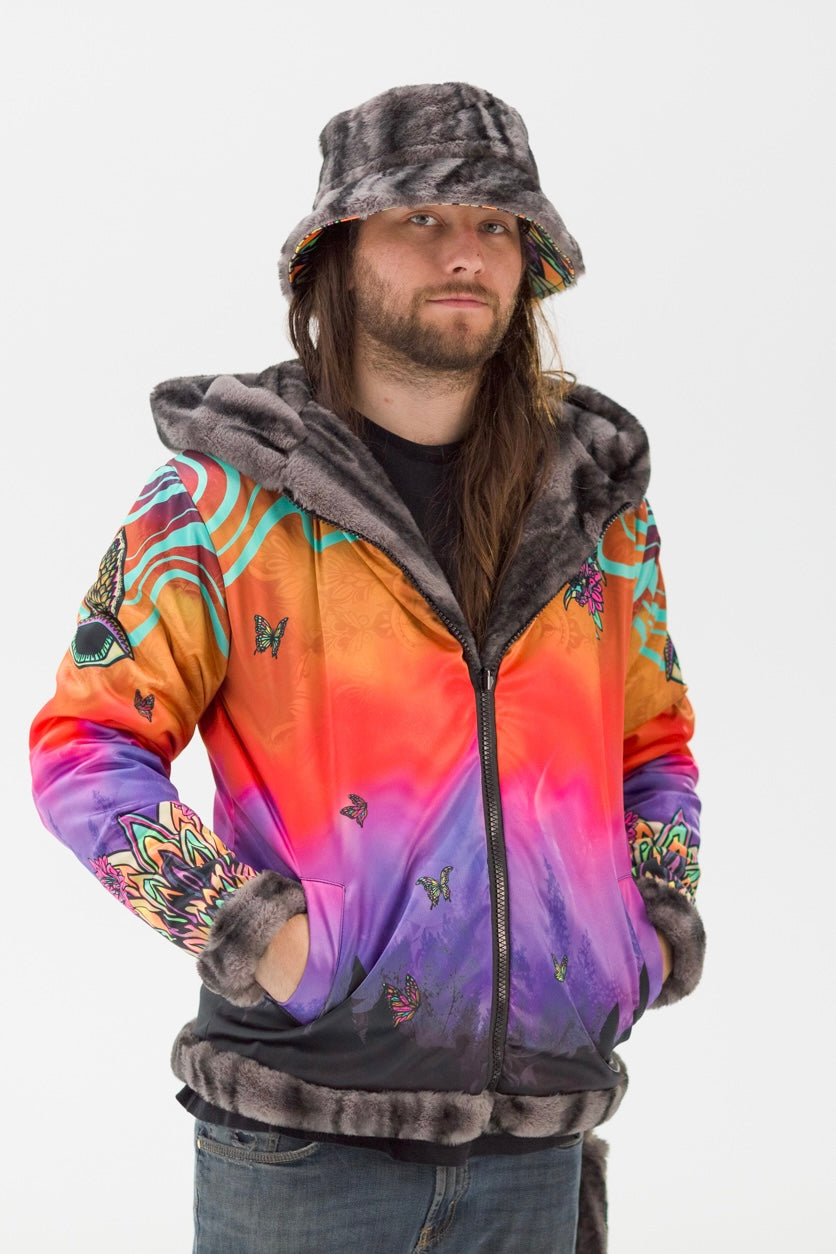 Forest Spirit Reversible Faux Fur Jacket