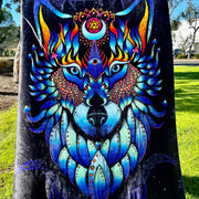 Wolf and Kaleidodope Double Sided Blanket
