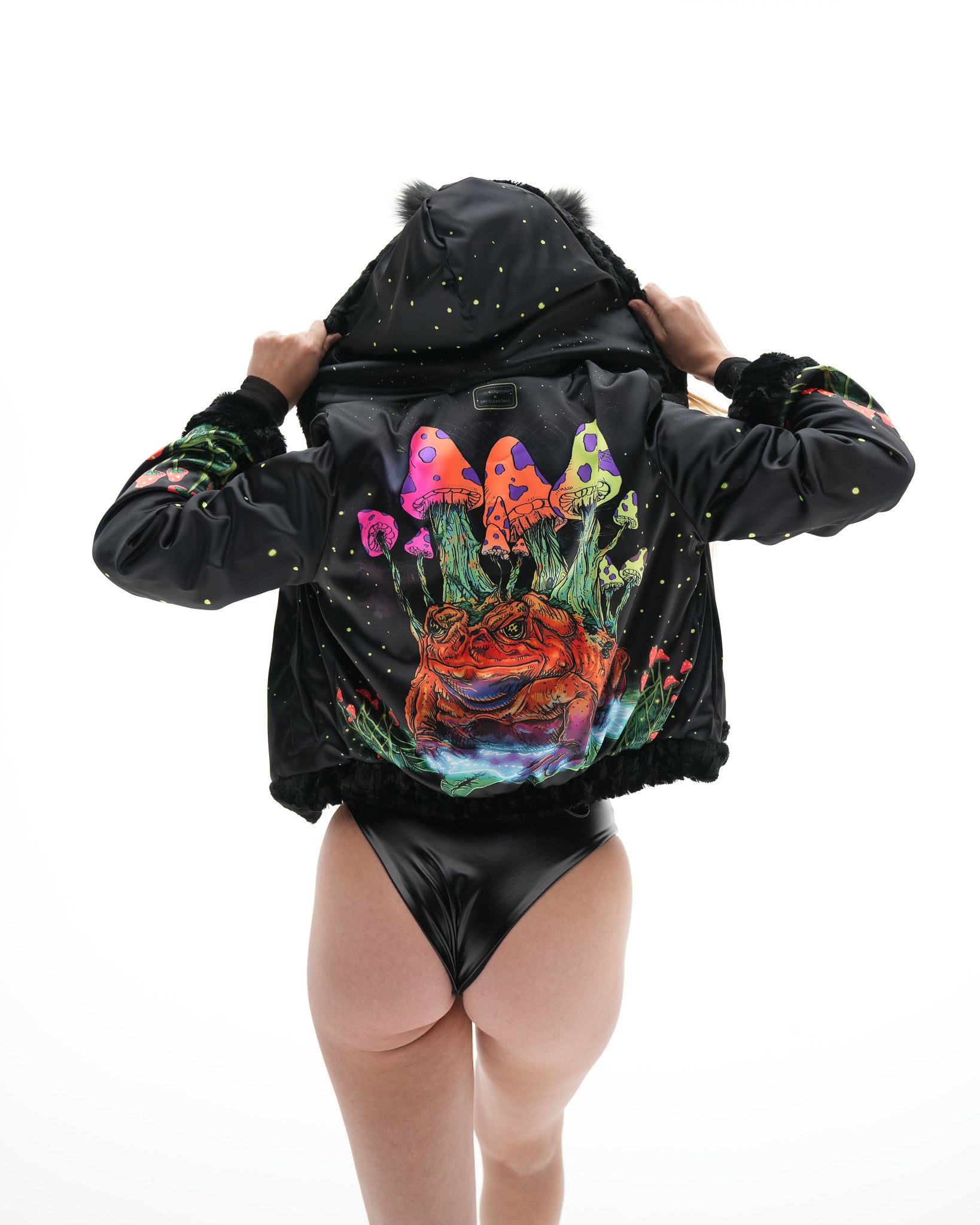 Black Grumble Toad Reversible Faux Fur Jacket