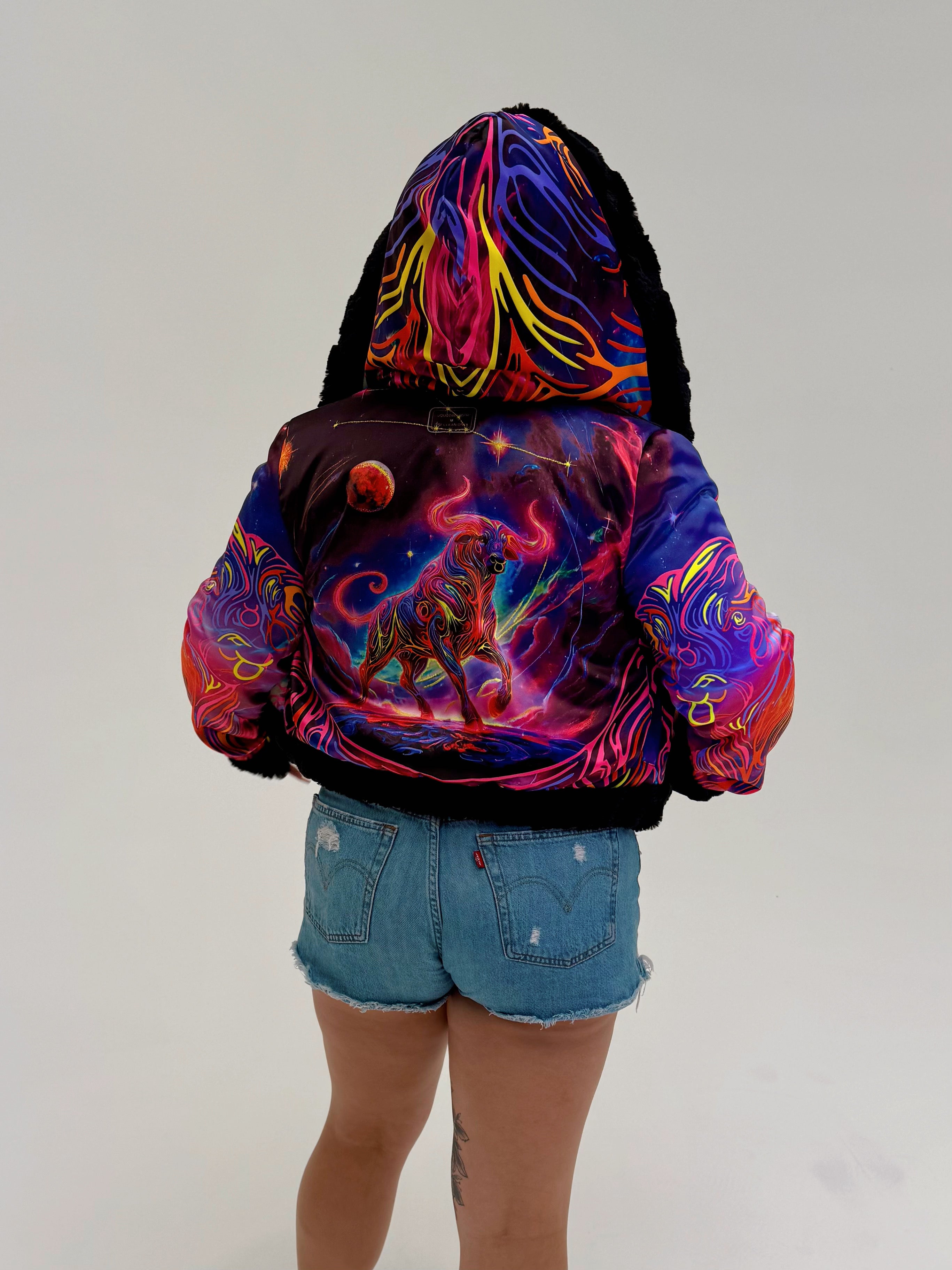 Zodiac Dreams ♉️ Taurus Reversible Faux Fur Jacket