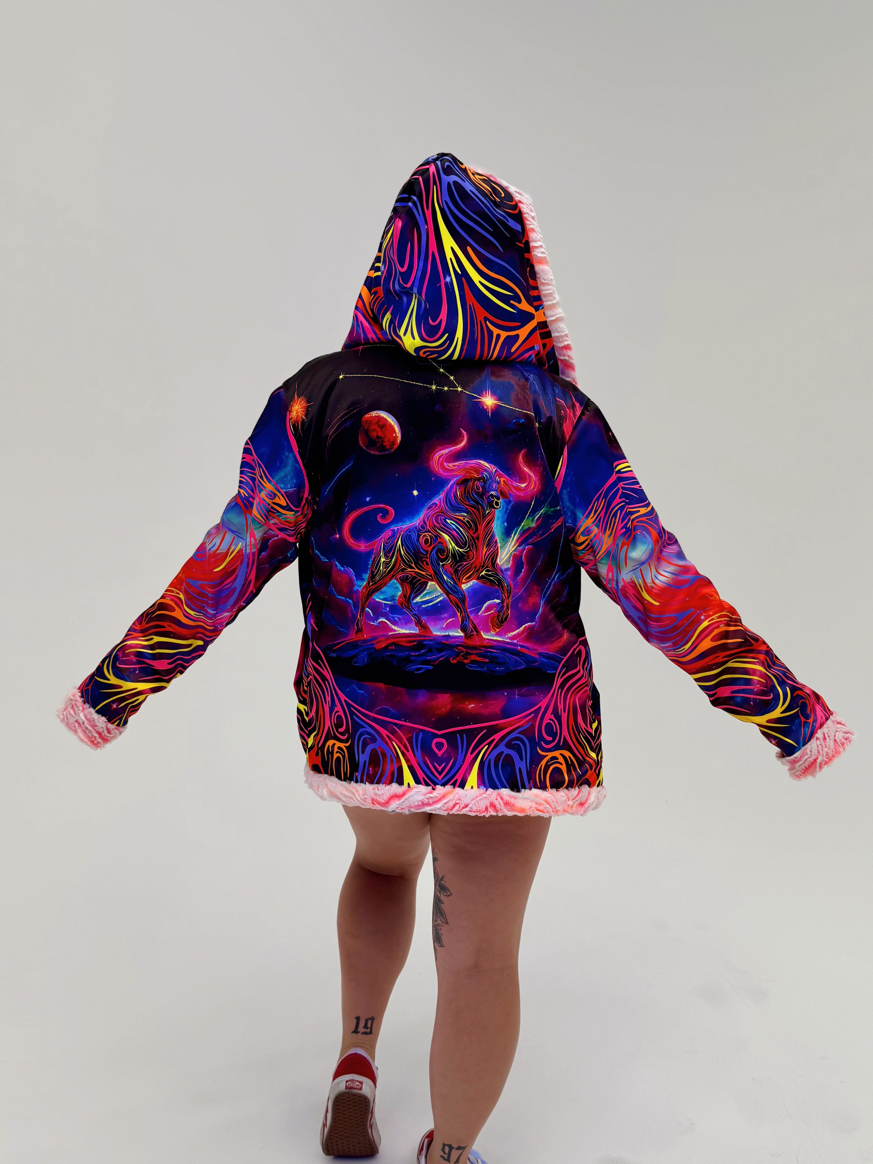 Zodiac Dreams ♉️ Taurus Reversible Faux Fur Jacket