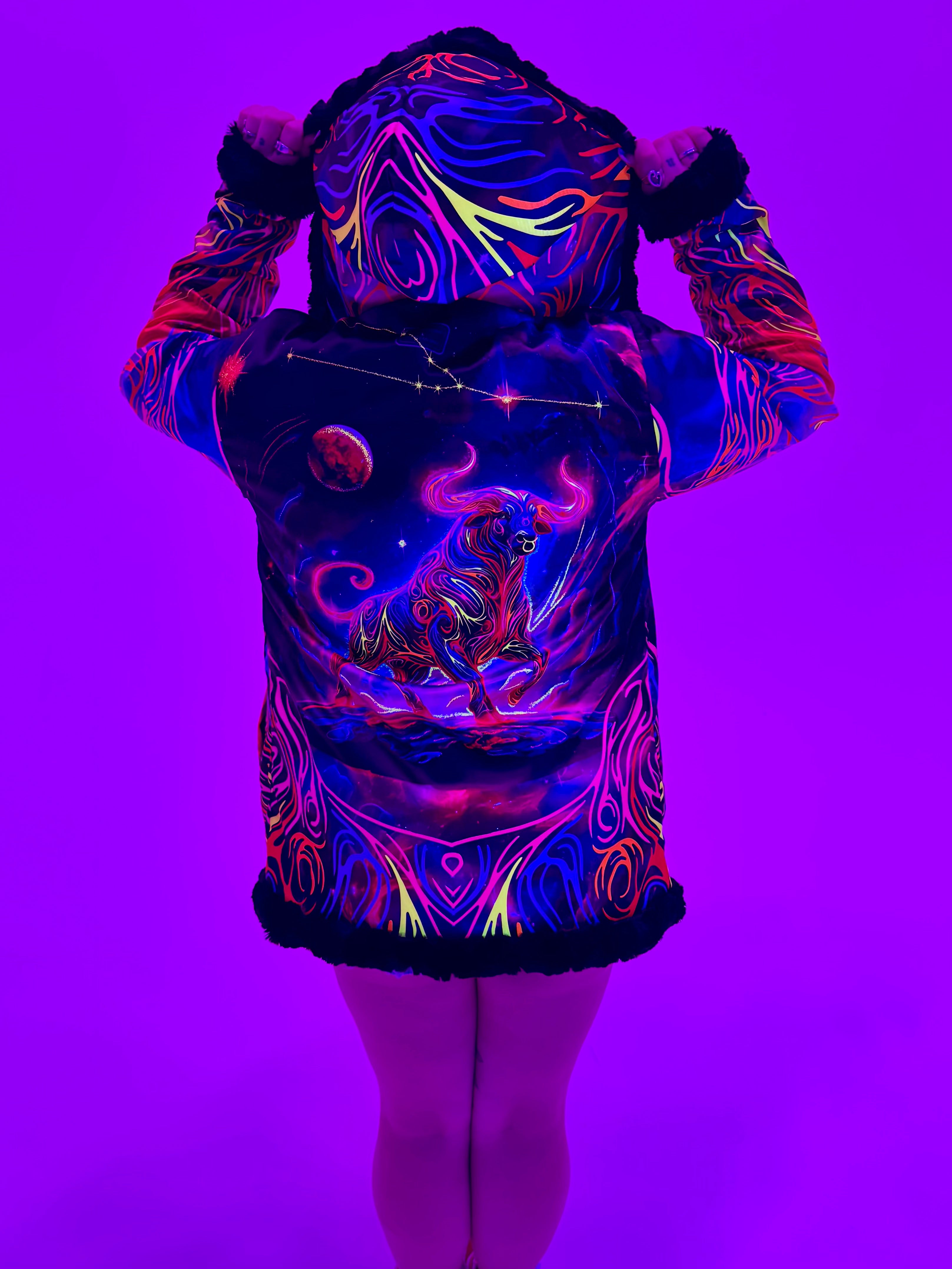 Zodiac Dreams ♉️ Taurus Reversible Faux Fur Jacket