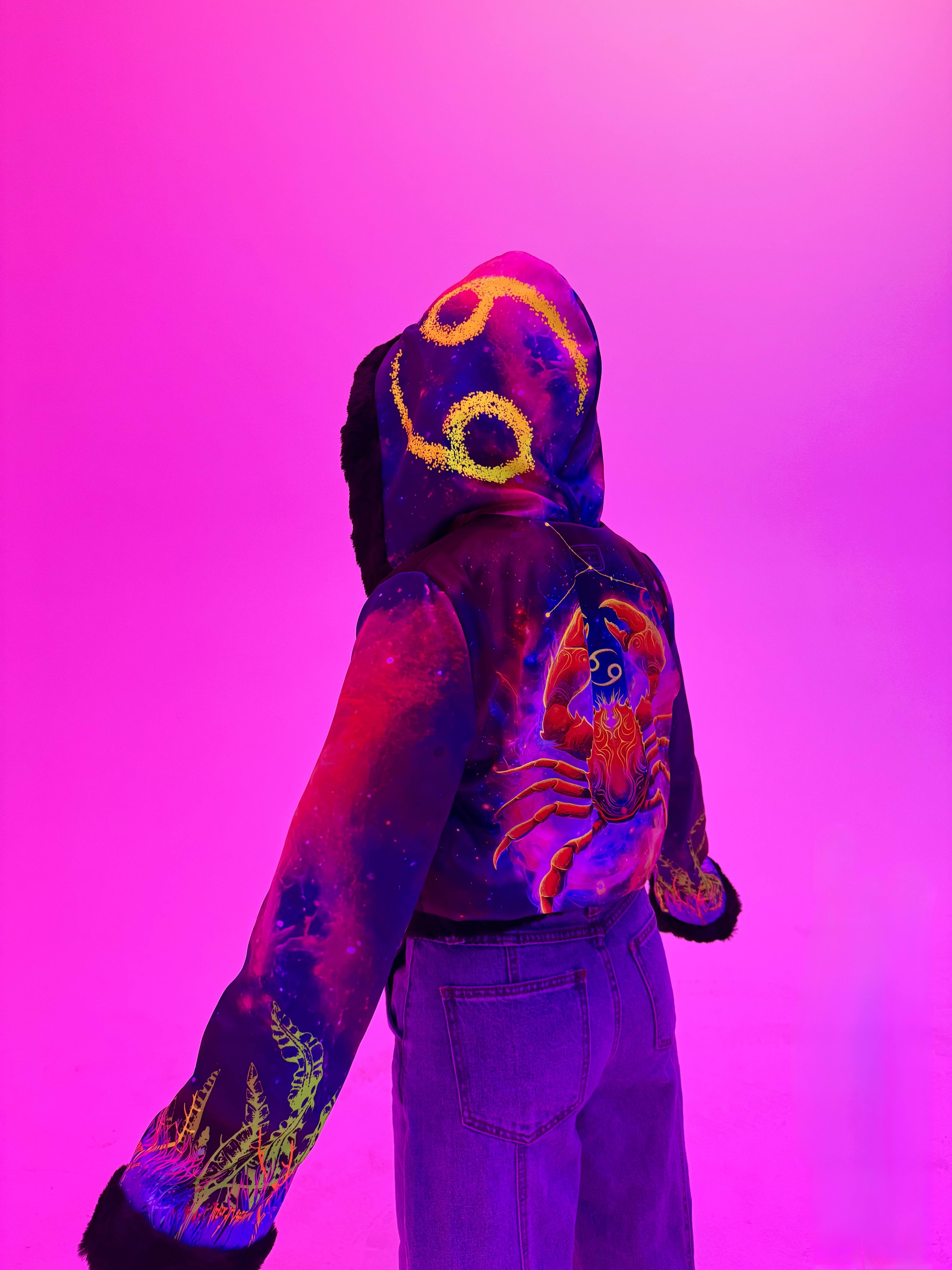 Zodiac Dreams ♋️ Cancer Reversible Faux Fur Jacket