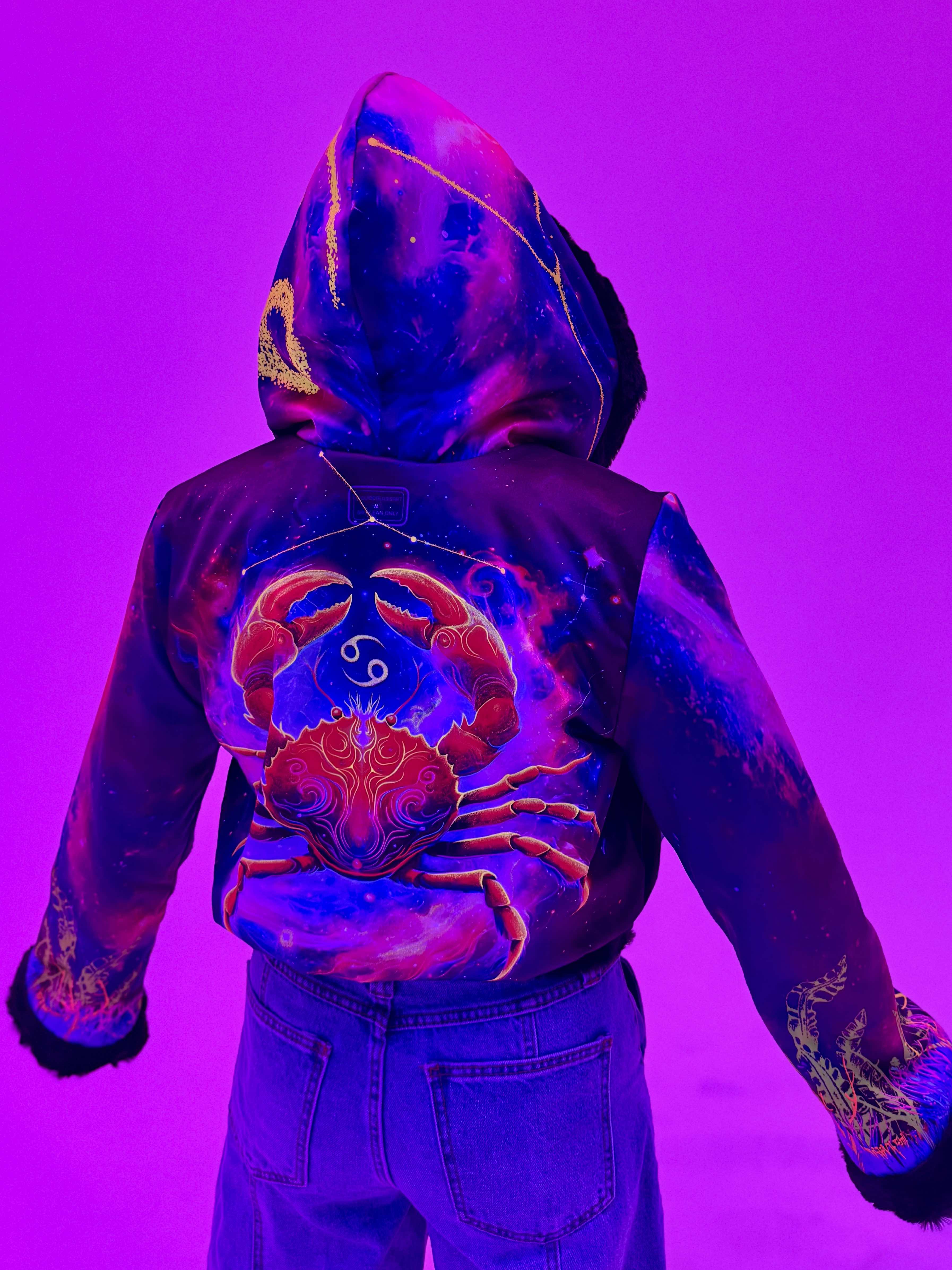 Zodiac Dreams ♋️ Cancer Reversible Faux Fur Jacket