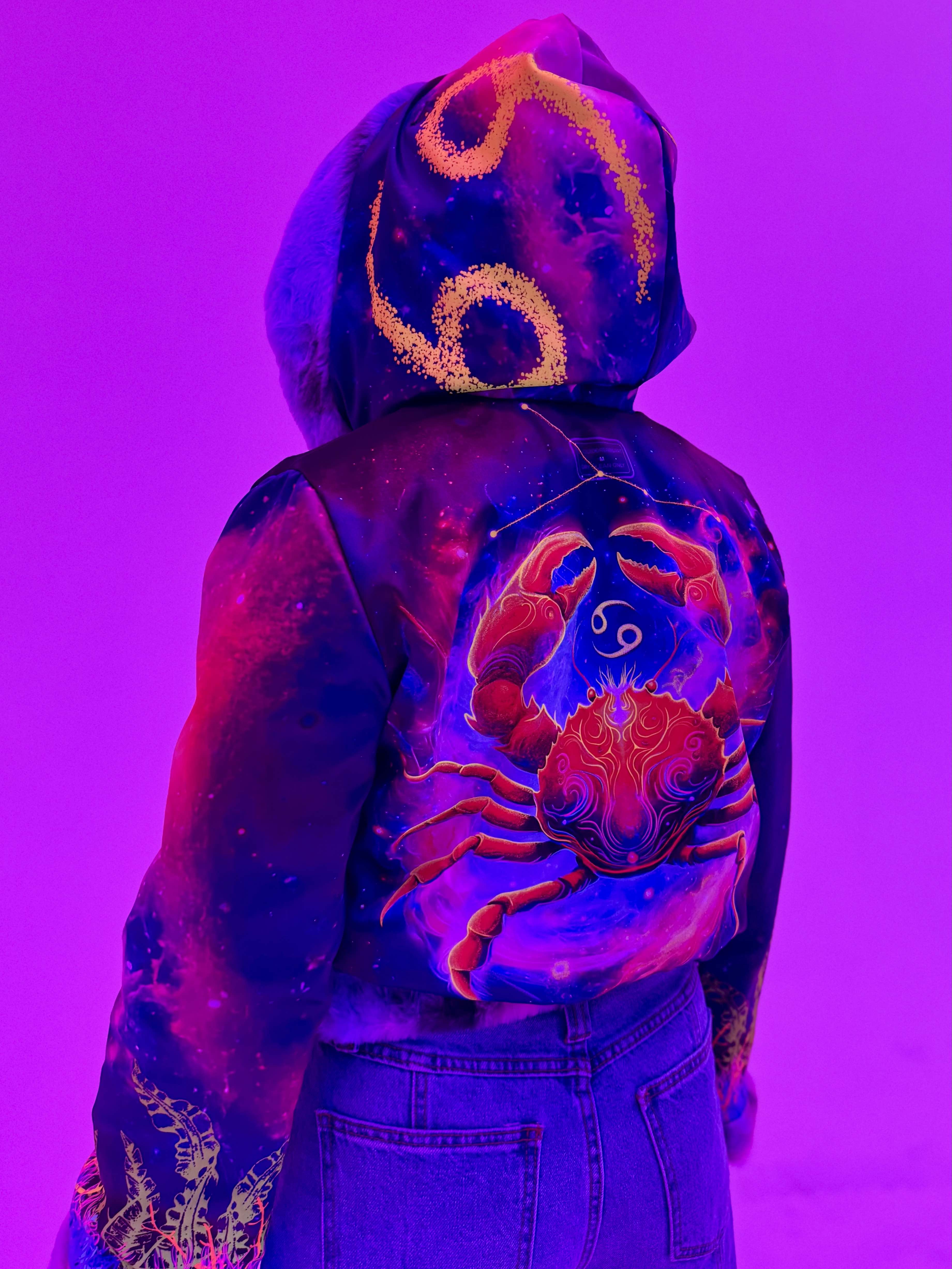 Zodiac Dreams ♋️ Cancer Reversible Faux Fur Jacket