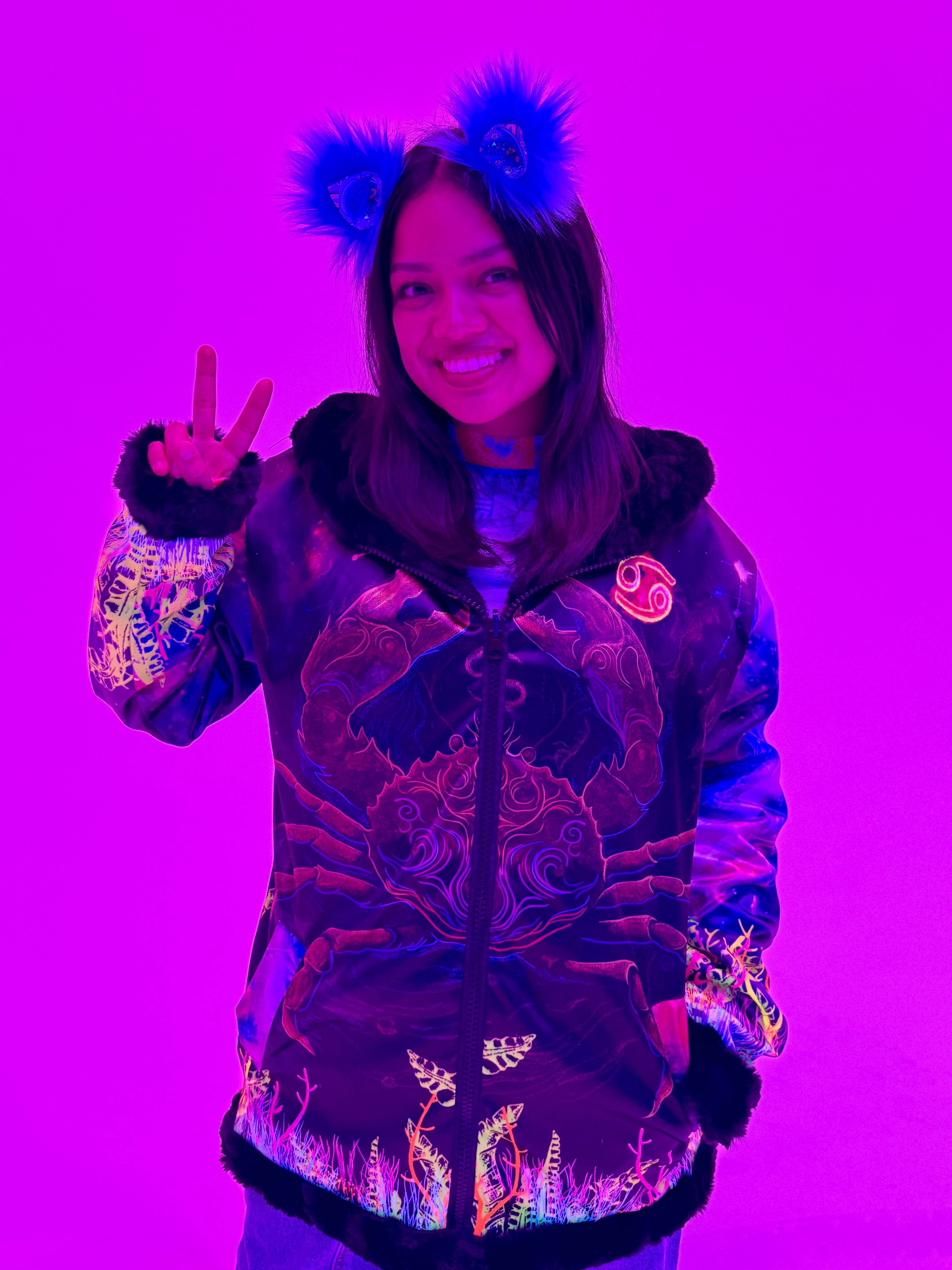 Zodiac Dreams ♋️ Cancer Reversible Faux Fur Jacket