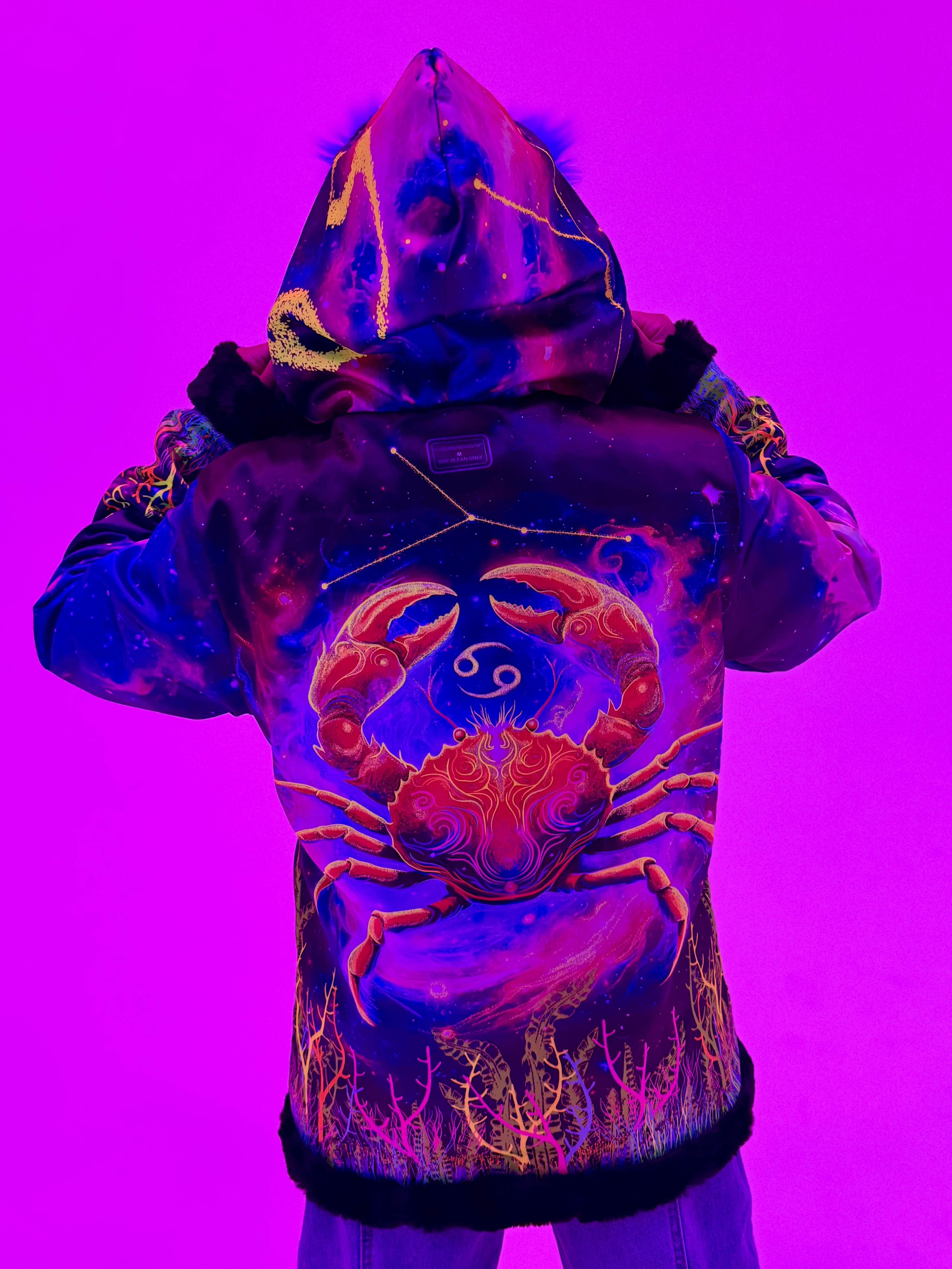 Zodiac Dreams ♋️ Cancer Reversible Faux Fur Jacket