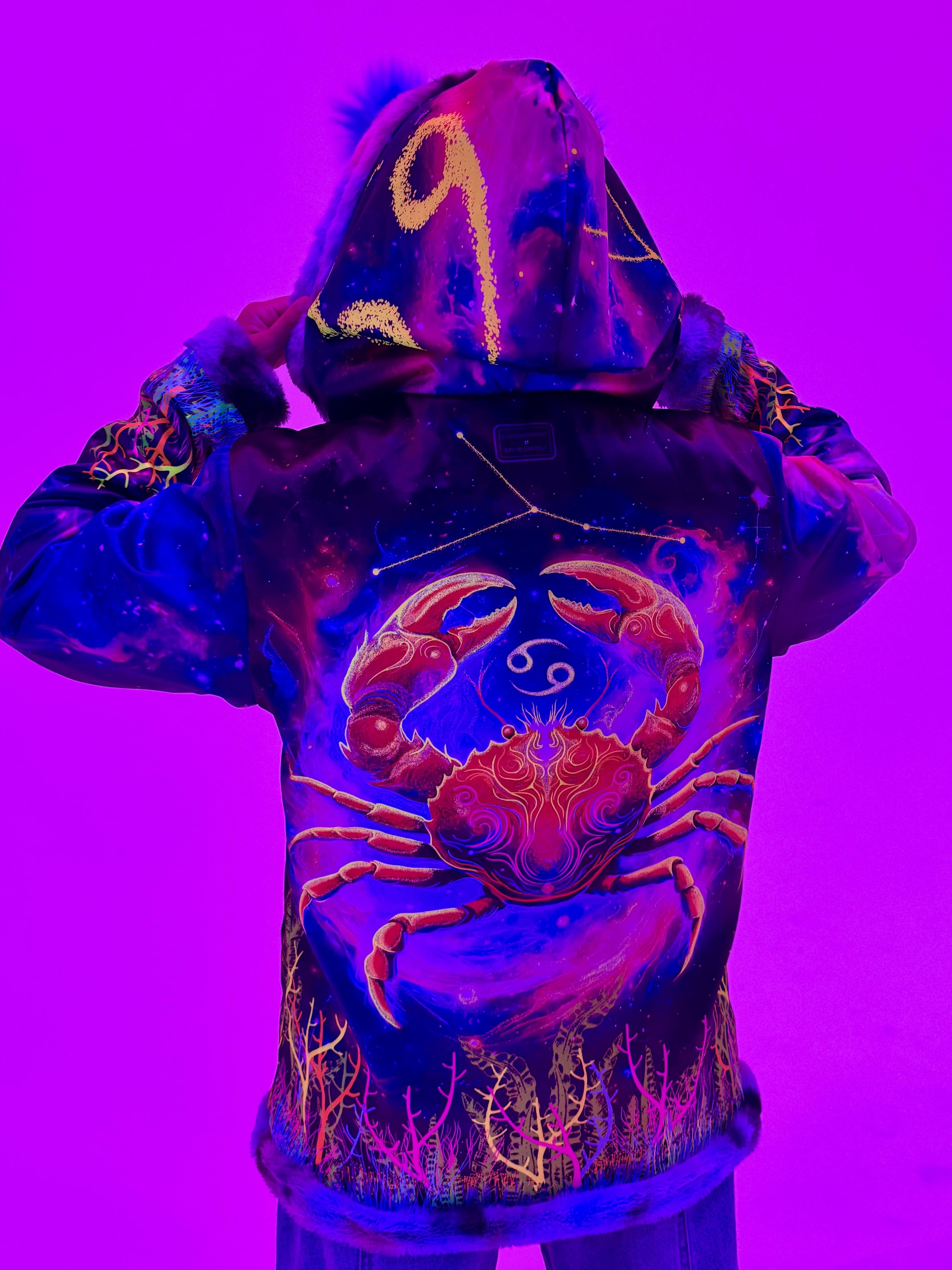 Zodiac Dreams ♋️ Cancer Reversible Faux Fur Jacket