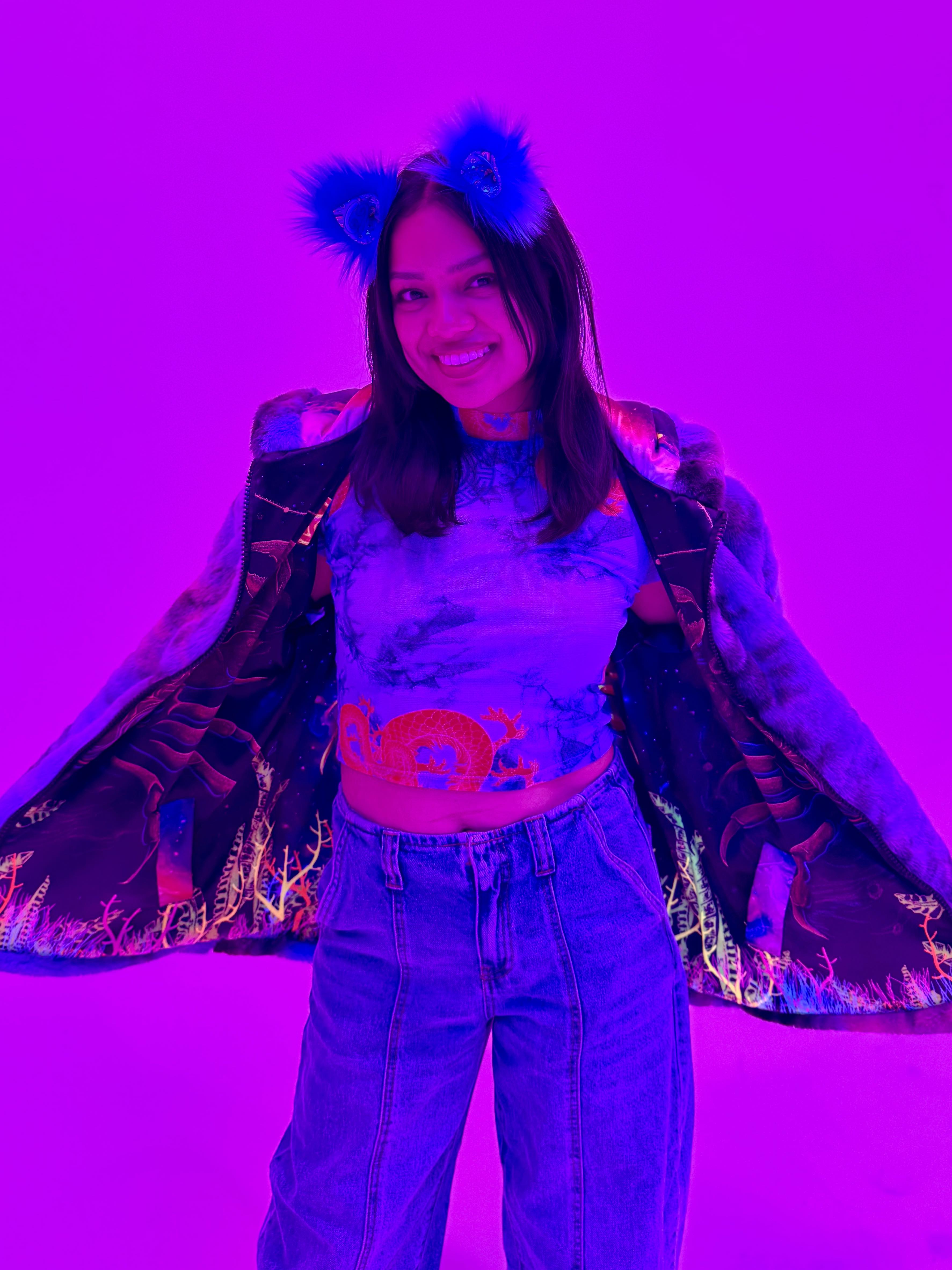 Zodiac Dreams ♋️ Cancer Reversible Faux Fur Jacket