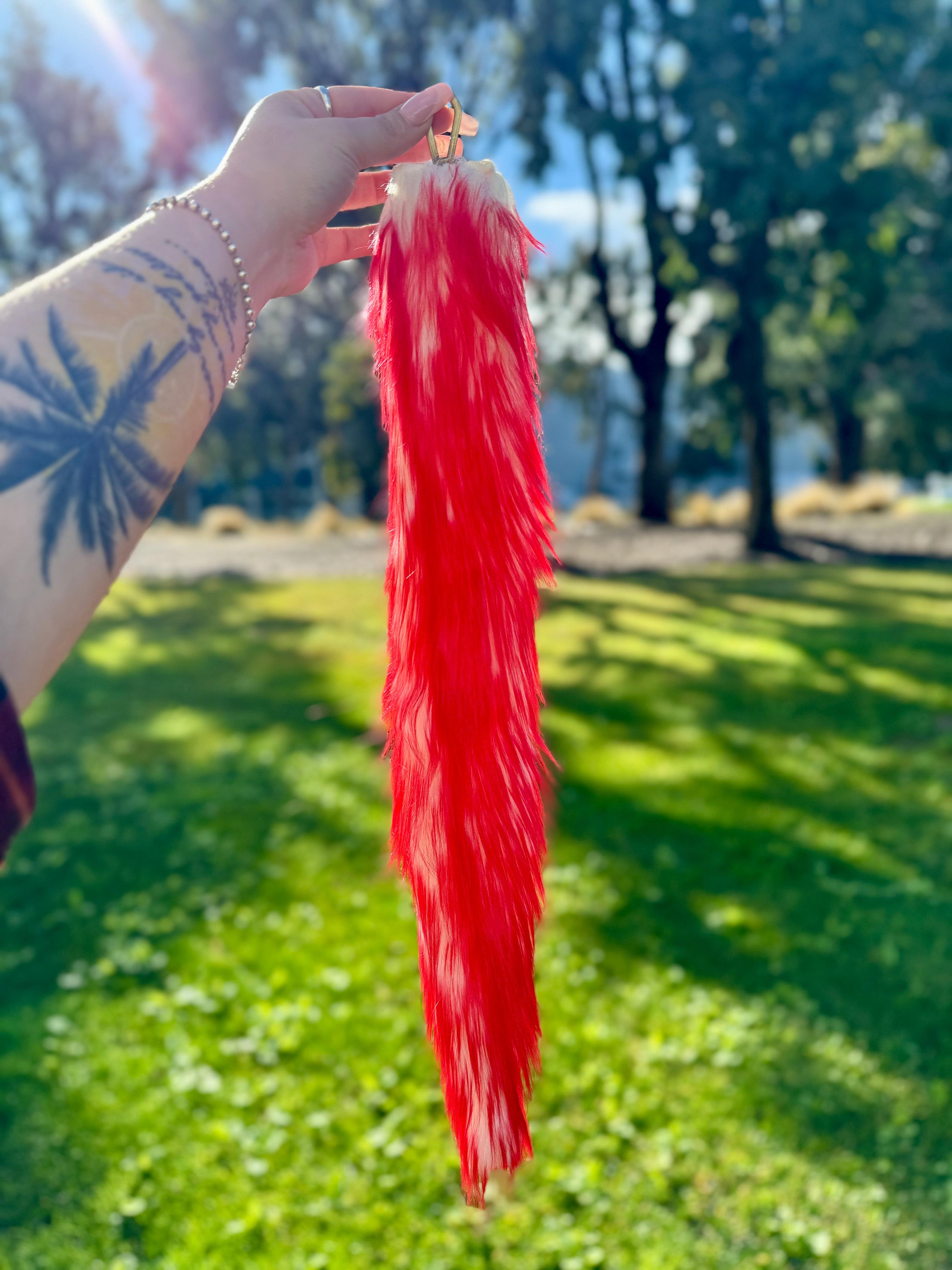 White &amp; Red Ombré Tail