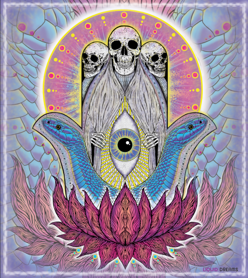 Hamsa Lotus Tapestry