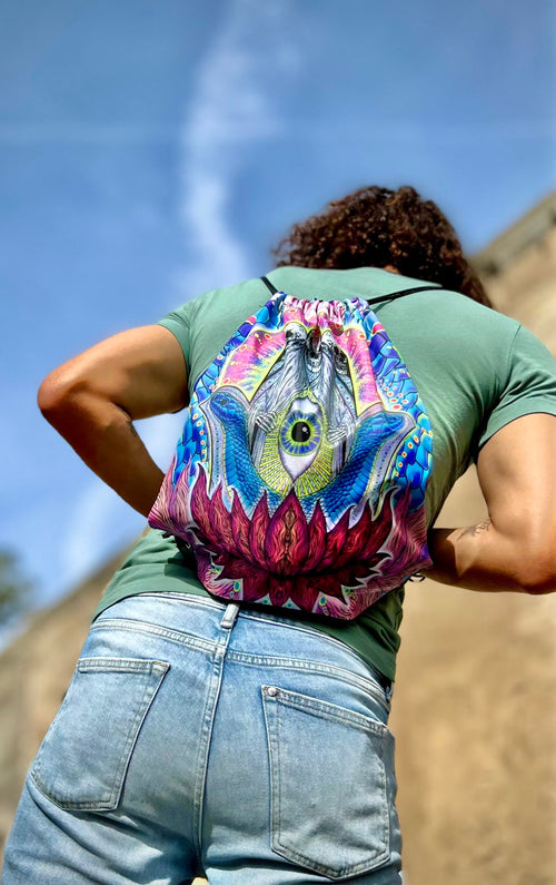 Kali and Hamsa Doublesided UV Backpack